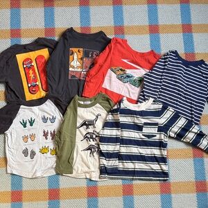 Hanna Andersson - Boys 3T Graphic and Striped Long Sleeve Shirts - Multi-Color